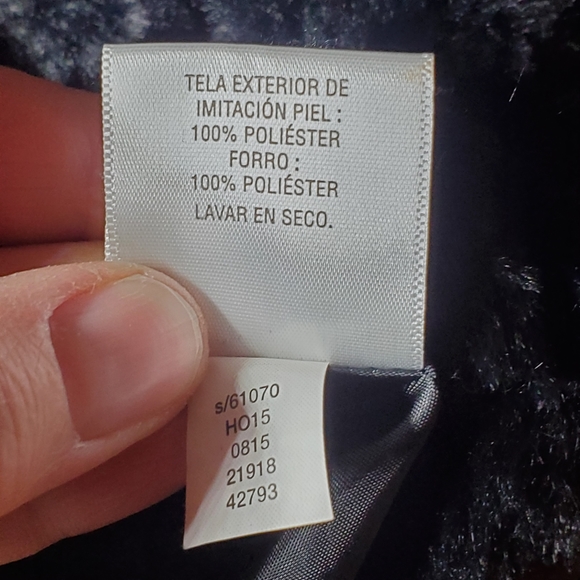 JM Collection Women's Faux Mink Fur Coat Black Fully Lined Hook Closure Sz Med - Picture 5 of 12